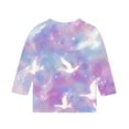 thumbnail image 4 of Spazoro Toddler Girls 3/4 Sleeve Shirts, Tie Dye Casual Round Neck Spring and Fall Fashionable Tops for Girls Multicolor Size 11-12T, 4 of 5