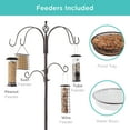 thumbnail image 4 of Best Choice Products 89in 6-Hook Bird Feeding Station, Steel Multi-Feeder Stand w/ 4 Feeders, Tray, Bird Bath - Bronze, 4 of 9