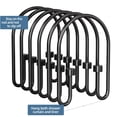 thumbnail image 2 of TABGIME Decorative & Sturdy Glide Brushed Matte Black Rustproof Metal Shower Curtain Rings U-Shaped Non-Slip Double Hooks, 12 Count-Decorative Cylinders, 2 of 5