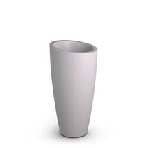 Mayne Modesto 16" x 16" x 32" Round White Plastic Plant Planter