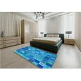 thumbnail image 5 of Ahgly Company Machine Washable Indoor Rectangle Transitional Blue Area Rugs, 8' x 10', 5 of 7