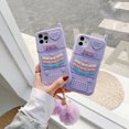 thumbnail image 5 of Adecuado para Apple 13 Promax creative purple love caja del teléfono móvil personalidad hermano mayor funda protectora del teléfono de dibujos animados que incluye colgante de bola de pelo JAMW Sencillez, 5 of 5