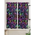 thumbnail image 2 of Bedroom Curtains 63 Inches length, Purple Green Mushroom Window Treatment Curtain Drapes, Abstract Art Botanical Gradient Rod Pocket Curtain Panels for Living Room Kitchen, 42"x63", 2 Panels, 2 of 7