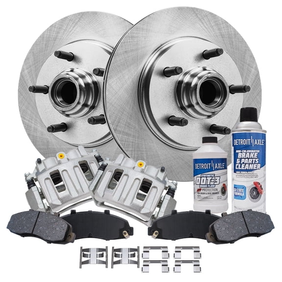 Detroit Axle - Front Brake Kit for 1999-2003 Ford F-150, 2002 Lincoln Blackwood Disc Rotors Ceramic Brake Pads Brake Calipers: 12.13" Front Rotor
