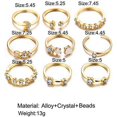 thumbnail image 3 of Anillo de oro bohemio para niña, anillo vintage con gemas de cristal, anillo con nudo en los nudillos, conjunto de joyas para fiestas de adolescentes, regalo diario festivo, 3 of 6
