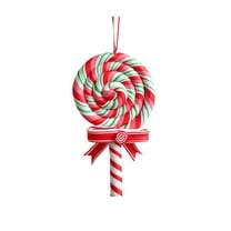 Christmas Lollipop Ornaments, 12PCS Colorful Candy Cane Hanging Decorations, Mini Polymer Clay Peppermint Ornaments for Xmas Tree, Holiday Party, Home, Kitchen, and Winter Wonderland Décor
