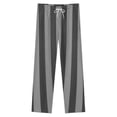 thumbnail image 4 of Black And Gray Vertical Stripes Winter Female Pants Flannel High Waist Women Pants Lady Warm Straight Leg Plush Trousers, 4 of 7