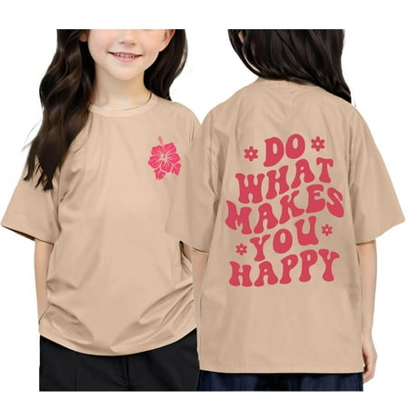 MUXiin Toddler Girl Shirts 2t Printed Pattern Crew Neck Preppy Short Sleeve T Shirt Top Loose Back To School Sports T-Shirt Tees Boy & Girl Unisex Toddler Children T Shirt T Shirt for Boys and Girls