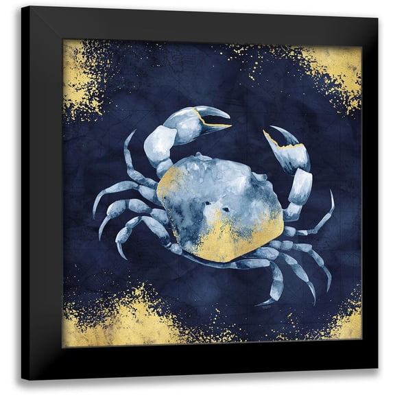 Reed, Tara 12x12 Black Modern Framed Museum Art Print Titled - Deep Blue Sea V Navy Gold