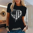 thumbnail image 2 of Pimfylm 4th of July Tops for Women Short Sleeve American Flag Print Shirts Classic Round Neck Patriotic Blouses(BK4,XXL), 2 of 4
