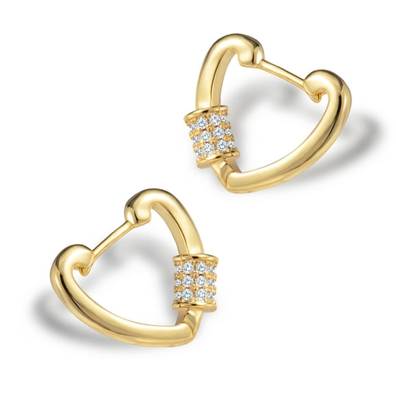 Alexcraft Gold Huggie Earrings for Women 14K Gold Plated Small Hoop Earrings with Cubic Zirconia, Hypoallergenic Chunky Earrings for Women Jewelry Gift