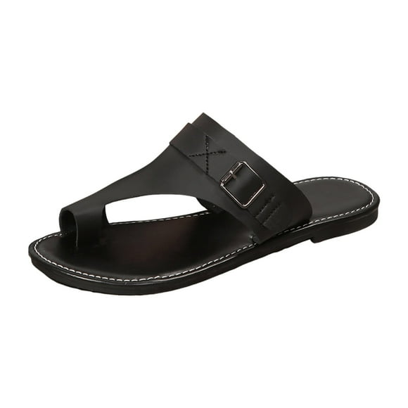 IUJSOY Womens Slide Sandals Slip on Flat Ring Toe Flip Flops Clip Toe Casual Summer Thong Sandals
