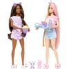 Barbie Cutie Reveal Slumber Party Gift Set with 2 Dolls & 2 Pets, 35+ Surprises, Cozy Cute Tees