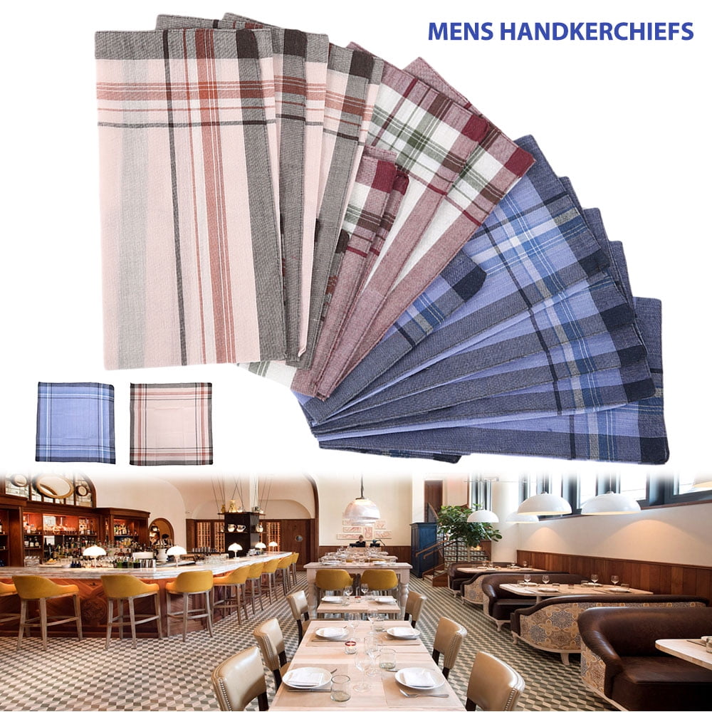 HOTBEST 36 Pcs Retro Vintage Handkerchief Polyester Cotton Material Men