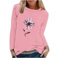 thumbnail image 2 of EQWLJWE Chandails à Manches Longues pour Femmes T-Shirt d'Été Mode T-Shirt de Printemps pour Femmes à Manches Longues Imprimé Col Rond T-Shirt Décontracté Hauts Vêtements d'Automne pour Femmes, 2 of 6