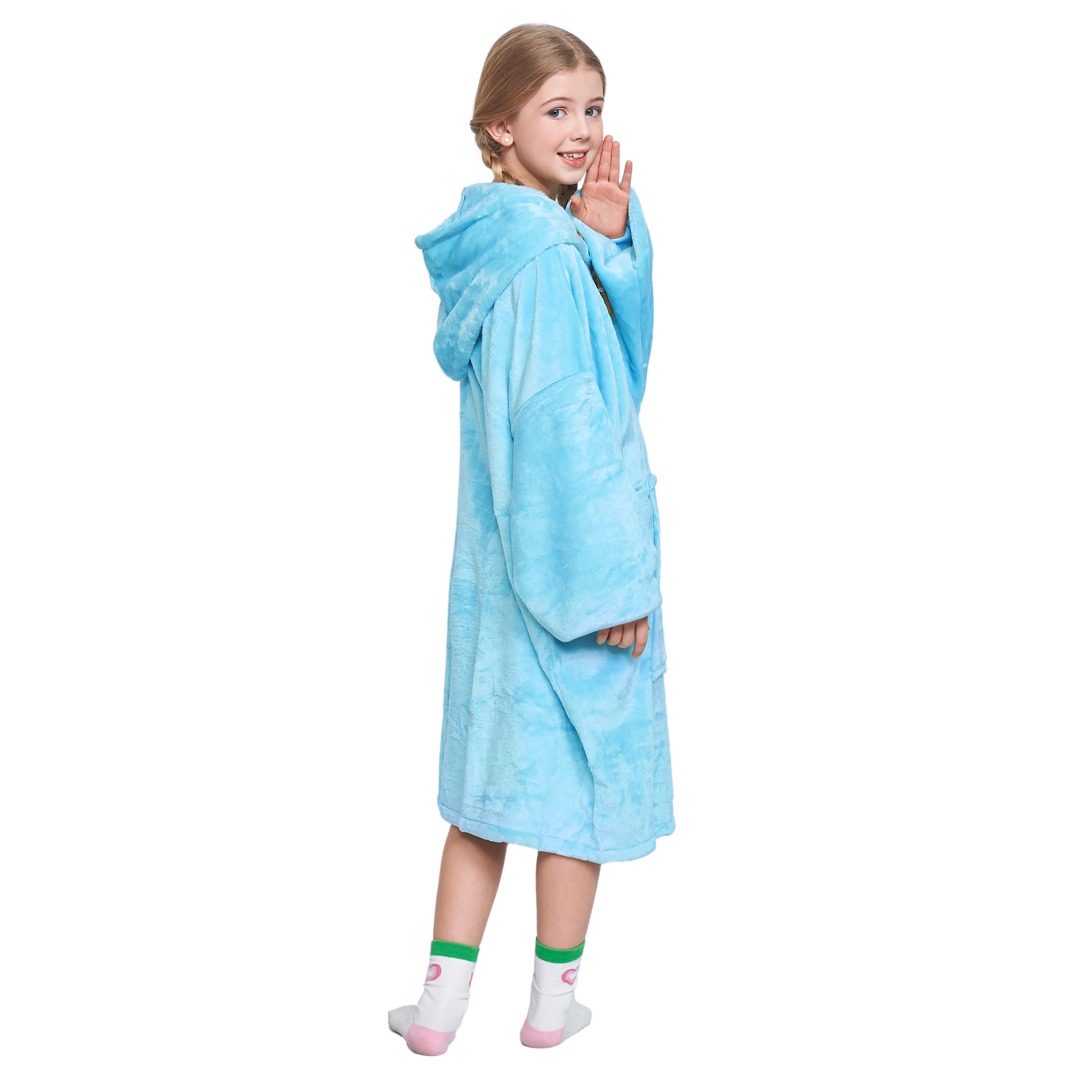 Catalonia Oversized Blanket Hoodie Sweatshirt for Kids, Wearable Fleece Pullover with Large Front Pocket, Teen Boys Girls Gift