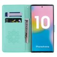 thumbnail image 6 of Allytech Wallet Case for Galaxy Note 10, PU Leather Owl Embossed Detachable Wrist Strap Kickstand Folio Flip Full Protective Shockproof Anti-slip Wallet Case Cover for Samsung Galaxy Note 10,Green, 6 of 7