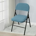 thumbnail image 3 of SUNSIOM Folding Dining Chair Seat and Back Cover Set Solid Color Jacquard Stretch Chair Slipcover Home Decoration, 3 of 6