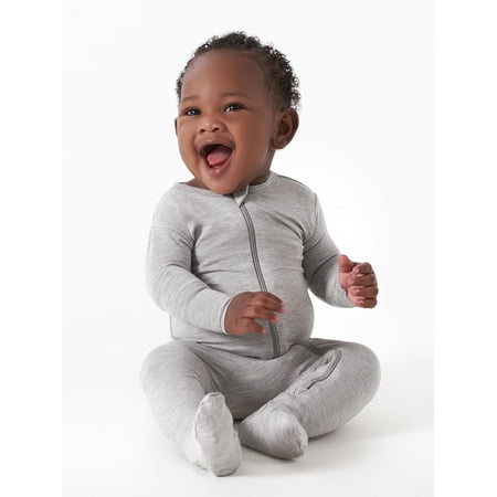 

Gerber Unisex Baby Toddler Buttery Soft Footed Pajama 2-Way Zipper with Viscose Made from Eucalyptus Sizes 0/3M - 5T