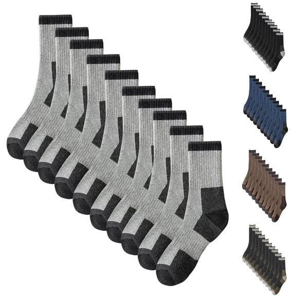 Kmdttou Ankle Soft Moisture-wicking Socks Men's Winter Splice Color Fleecing Warm Deodorize And Absorb Sweat Middle Barrel Socks