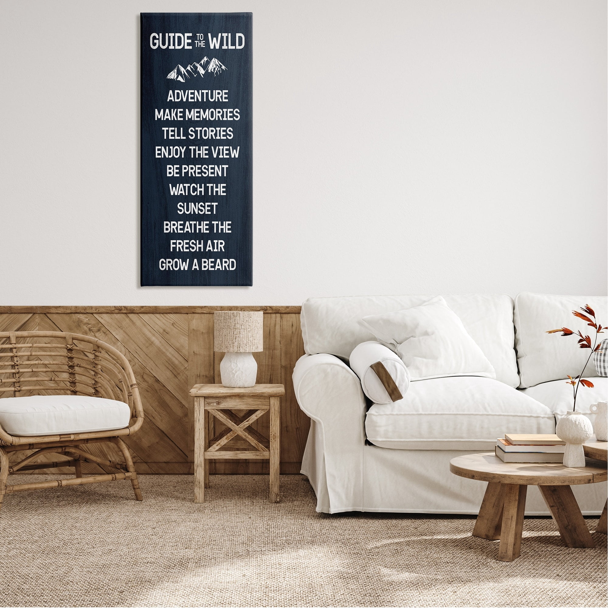 Stupell Industries Humorous Guide To Wild Adventure Mountain Rules Sign , 20 x 48, Design by Lil' Rue