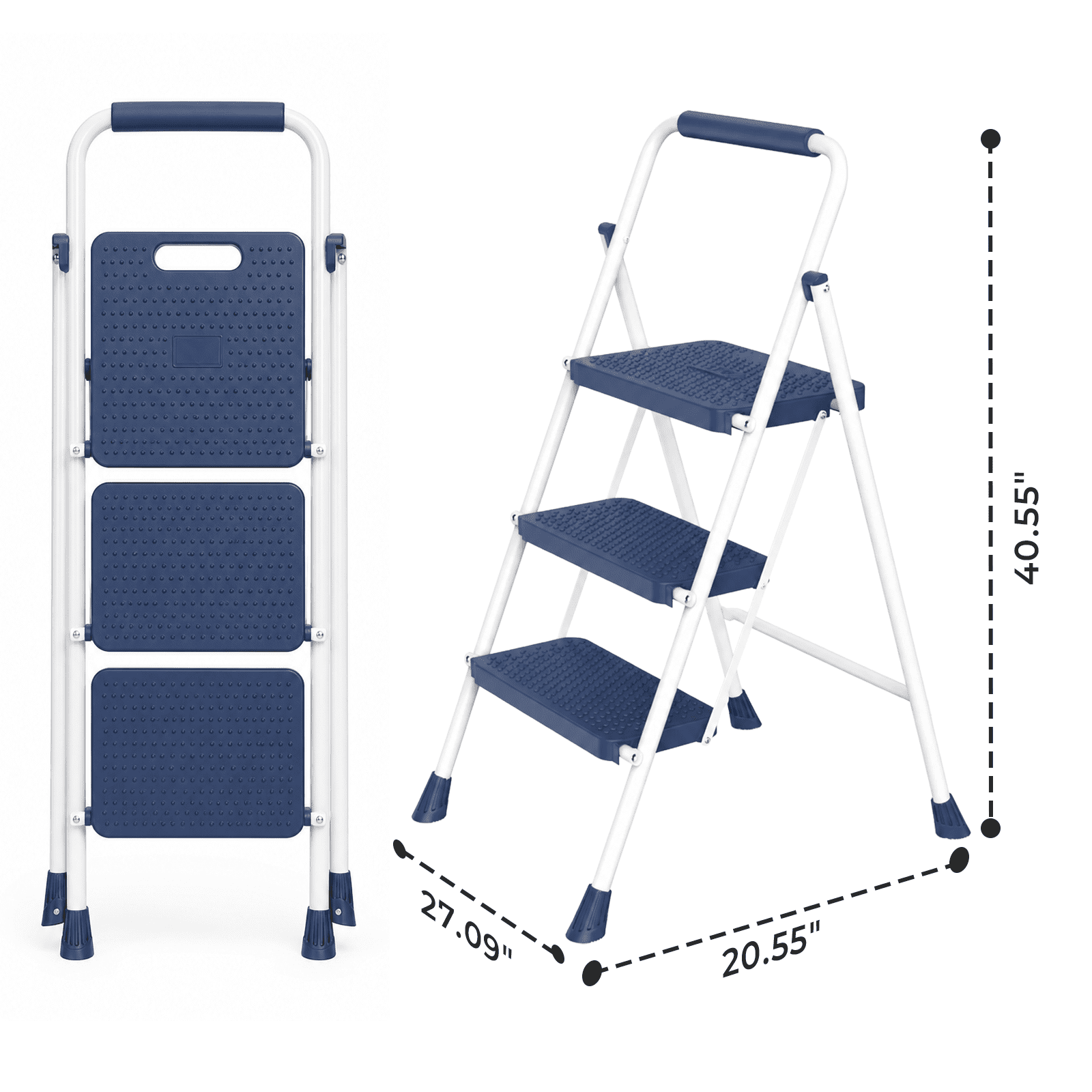 Alvantor 2/3-Layer Step Ladder with Anti-Slip Pedals and Comfortable Handrail