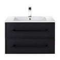 thumbnail image 3 of Cutler Kitchen and Bath Milano 30" Wood/Cultured Marble Bathroom Vanity in Black, 3 of 4
