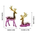 thumbnail image 3 of Home Decorations Reindeer Figurines,Set of 2 Ceramic Reindeer Statues Xmas Decor Indoor, Christmas Deer Figurines, Deer Decor for Tabletop Home Bedroom Winter Living Room, 3 of 6