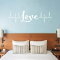 thumbnail image 1 of VWAQ Love Wall Decal Heartbeat Line Living Room Home Decor - 8"H X 30"W WHITE, 1 of 1