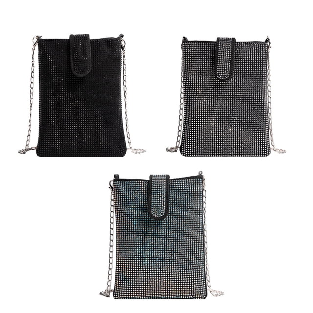 Bolso de noche Bolso de mujer Bolso bandolera pequeño de malla metálica Cartera móvil