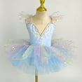 thumbnail image 2 of AUNVITO Girls Ballet Dance Dress Swan Performance Soft Tulle Puffy Princess Sleeveless V-Neck Stage Costume, 2 of 3