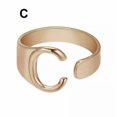 thumbnail image 1 of CUITING Fashion Adjustable Initial Alphabet Letter A-Z Ring Finger Rings Women Jewellery-Silver C, 1 of 9