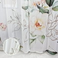 thumbnail image 4 of Rose Leaves Curtains for Living Room 63 inch Length 2 Panels Set Elegant Floral Flower Spring Printed Window Curtain Sheer Curtains Chiffon Drapes for Bedroom, 4 of 6