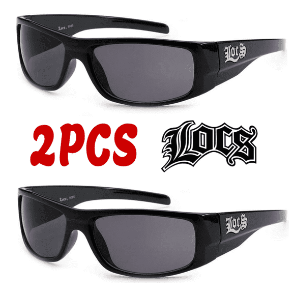 Locs 2 Pack Deal Hardcore Fashion HipHop Black Lowrider Designer Shades Sunglasses 9085