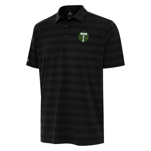 Men's Antigua Black Portland Timbers  Tunnel Polo
