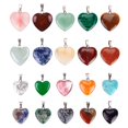 thumbnail image 1 of 20 piezas colgantes de piedra en forma de corazón, cuentas de chakra, dijes de cristal DIY, 2 tamaños diferentes, colores surtidos brillar Electrónica, 1 of 5
