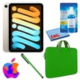 thumbnail image 1 of Paquete Apple iPad Mini 6 (2021, 64 GB, Wi-Fi + Cellular, Starlight) (MK8C3LL/A) con funda con cremallera verde + kit de limpieza de pantalla (reacondicionado), 1 of 9