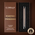 thumbnail image 2 of By MILLY Pointed Tweezers - High Carbon Stainless Steel Needle Nose Tweezers - Fine Point Tweezers Precision Hair Removal - Perfectly Aligned & Hand-Filed Sharp Tweezers - Rose Gold, 2 of 8