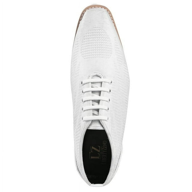 LIBERTYZENO Mens PU Leather Adults White Casual Lace Up Shoes For Mens LIBERTYZENO Mens Genuine Leather Male Oxford Style Lace Up  main image 4