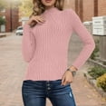 thumbnail image 5 of Sweaters for Women,Striped Pullover Top Long Sleeve Knitted Blouse Soft Warm Crewneck Design Casual Comfortable Shirt For Winter Fall,Womens Sweaters,Pink,S, 5 of 8