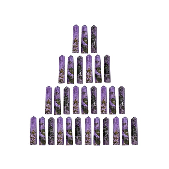 Stichtite Crystal Points Bulk 3 Pcs, Hexagonal Healing Point