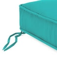 thumbnail image 6 of Jordan Manufacturing Sunbrella 21.5" x 22.5" Canvas Aruba Turquoise Solid Rectangular Outdoor Deep Seat Chair Cushion Set with Ties and Welt, 6 of 11
