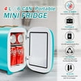 thumbnail image 6 of CAYNEL Mini Fridge Portable Thermoelectric 4L/6 Can AC/DC Cooler and Warmer for Skincare,Food,Beverage,Beauty & Makeup small Feidge for Bedroom,Car and Office (Blue), 6 of 17