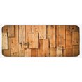 thumbnail image 1 of Wooden Print Kitchen Mat, Lodge Style Hardwood Planks Image Farmhouse Grunge Design, Plush Decorative Kitchen Mat with Non Slip Backing, 47" X 19", Burnt Orange Orange, by Ambesonne, 1 of 1