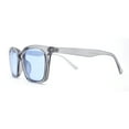 thumbnail image 3 of Whimsical Light Breezy Color Hipster Thin Horn Rim Sunglasses Slate - Blue, 3 of 4