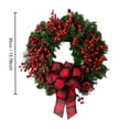 thumbnail image 2 of Mixed Red Berries Christmas Wreath with Red Checkered Bow | Plastic Holiday Door Decoration | Easy to Install & Clean | Safe for Kids Bedrooms | No Wall Damage, 2 of 6