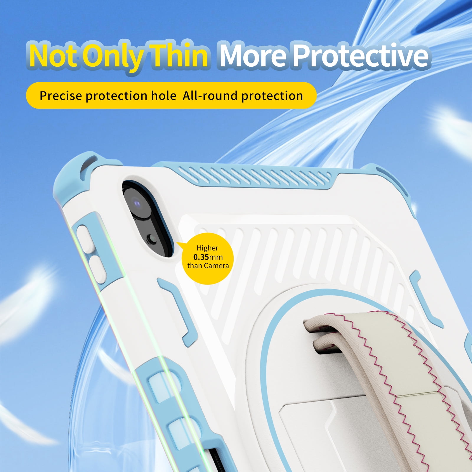 iPad 10th Generation Case 2022,TECH CIRCLE Military Grade Heavy Duty Shockproof Silicone Protective Cover for iPad 10th Gen 10.9 Inch 360° Rotatable Stand Pencil Holde Case for Girl Boy,Black