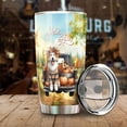 thumbnail image 3 of Hello Fall Autumn Wreath Old English Sheepdog Pumpkins Pickup Truck 20oz Stainless Steel Tumbler Insulated Cup with Lid Dog Lover - 13011, 3 of 5