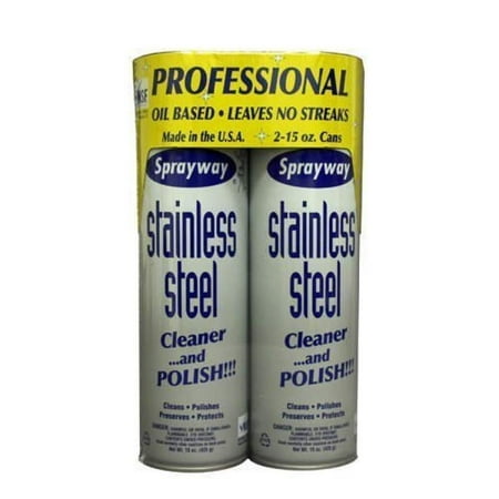 Sprayway Stainless Steel Cleaner, 2/15oz Can, Pack of (The Best Stainless Steel Cleaner)
