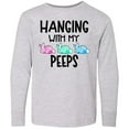 thumbnail image 3 of Inktastic Easter Hanging with My Peeps Pastel Bunnies Long Sleeve Youth T-Shirt, 3 of 5